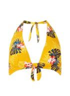 Dorothy Perkins *dp Beach Ochre Floral Print Bow Halterneck Bikini Top