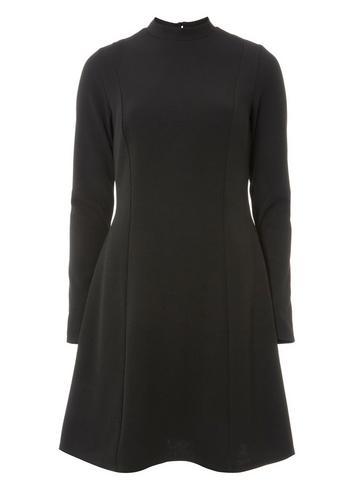 Dorothy Perkins Black High Neck Fit And Flare Dress