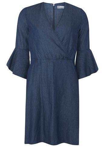 Dorothy Perkins Indigo Bell Sleeve Wrap Denim Dress