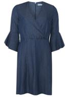 Dorothy Perkins Indigo Bell Sleeve Wrap Denim Dress