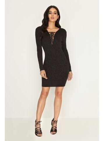 Dorothy Perkins *girls On Film Black Lace Jumper Bodycon Dress