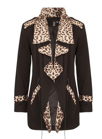 Dorothy Perkins Izabel London Black Leopard Print Cardigan
