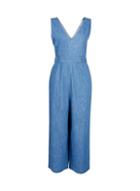 Dorothy Perkins Blue Denim Horn Buckle V Front Jumpsuit