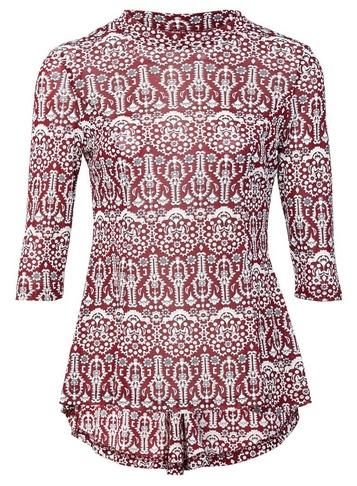 Dorothy Perkins *izabel London Red Damask Print Fitted Top