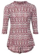 Dorothy Perkins *izabel London Red Damask Print Fitted Top