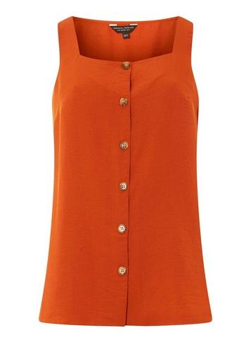 Dorothy Perkins Rust Square Neck Shell Top