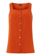 Dorothy Perkins Rust Square Neck Shell Top