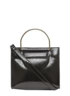 Dorothy Perkins Black Patent Metal Handle Tote Bag