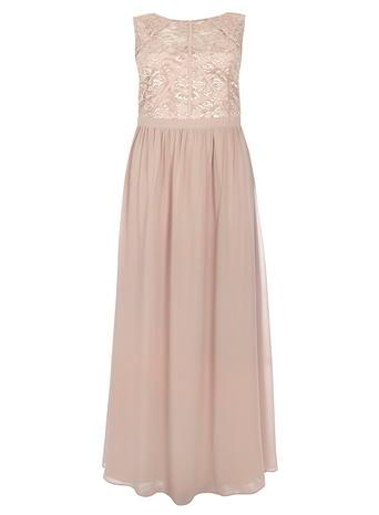 Dorothy Perkins *showcase Curve Mink Lace Body Maxi Dress