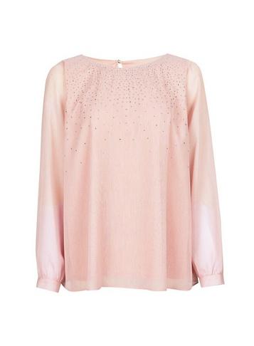 Dorothy Perkins Blush Chiffon Long Sleeve Blouse
