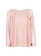 Dorothy Perkins Blush Chiffon Long Sleeve Blouse