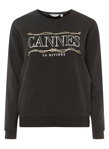 Dorothy Perkins Petite Black Cannes Sweatshirt