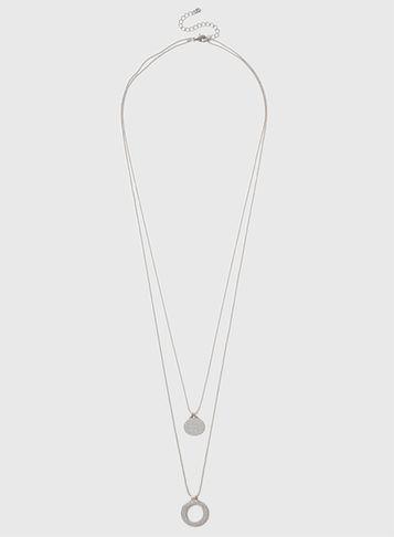 Dorothy Perkins Glitter Circle Row Necklace