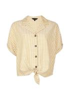 Dorothy Perkins Yellow Stripe Tie Front Shirt