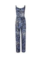 Dorothy Perkins Blue Snake Print Belt Jumpsuit