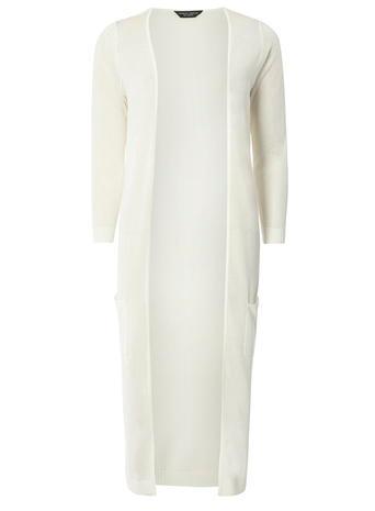 Dorothy Perkins Ivory Rib Sparkle Long Line Cardigan