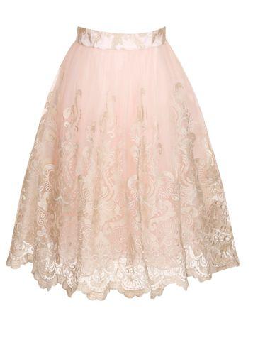 Dorothy Perkins *chi Chi London White Embroidered Midi Skirt