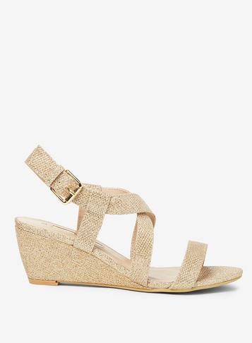 Dorothy Perkins Gold 'rosina' Wedge Sandals
