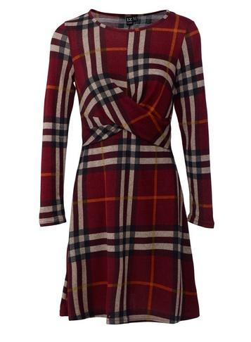 *izabel London Red Check Print Knot Front Dress