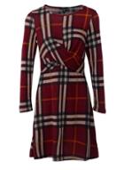 *izabel London Red Check Print Knot Front Dress