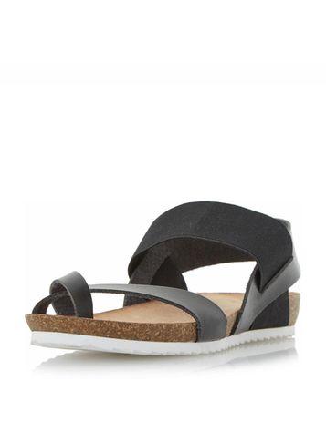 Dorothy Perkins *head Over Heels By Dune Black Laury Flat Sandals