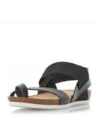 Dorothy Perkins *head Over Heels By Dune Black Laury Flat Sandals