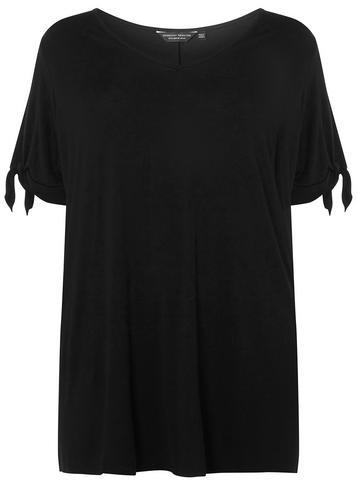 Dorothy Perkins Dp Curve Black Bow Sleeve T-shirt
