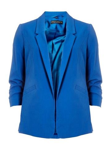 Dorothy Perkins Cobalt Ruched Sleeve Jacket