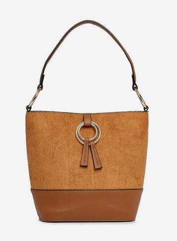 Dorothy Perkins Tan Ring Bucket Bag