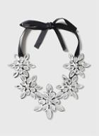 Dorothy Perkins Silver Flower Collar Necklace