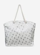 *southbeach Silver Flamingo Print Beach Shopper Bag
