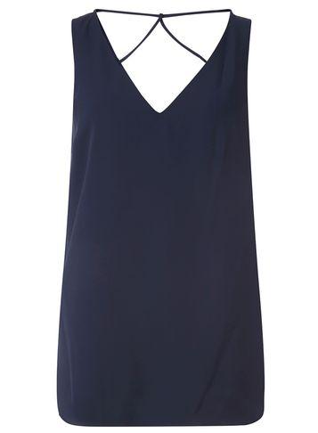 Dorothy Perkins Navy Cross Back Built Up Top