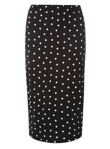Dorothy Perkins *tall Black Spot Tube Skirt