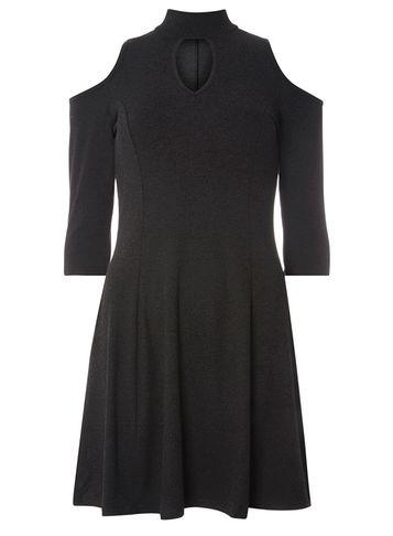 Dorothy Perkins Charcoal Soft Choker Dress