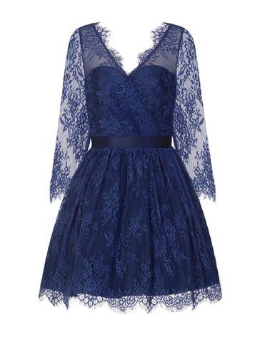 Dorothy Perkins *chi Chi London Navy Lace Midi Dress