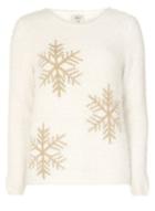 Dorothy Perkins *only White Fluffy Snowflake Knitted Jumper