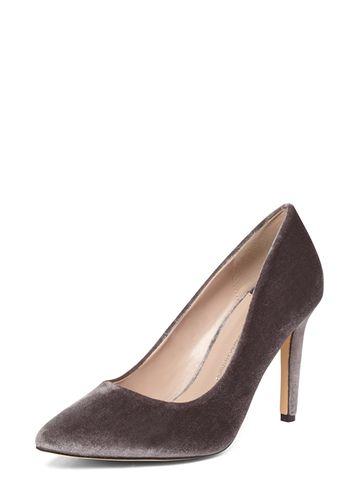 Dorothy Perkins Wide Fit Grey Velvet 'emily' Court Shoes