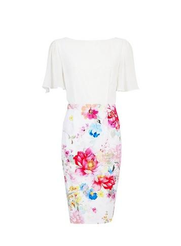 *showcase Ivory Floral Print Bodycon Dress