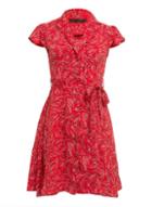 *tenki Red Pattern Shirt Dress