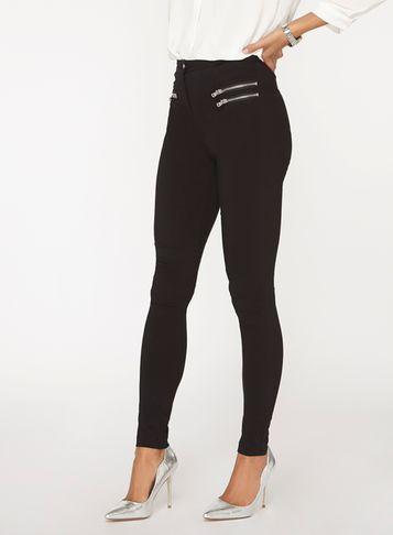 Dorothy Perkins *tall Black Zip Skinny Trousers