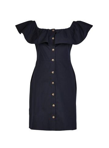 Dorothy Perkins *black Button Through Bardot Sundress