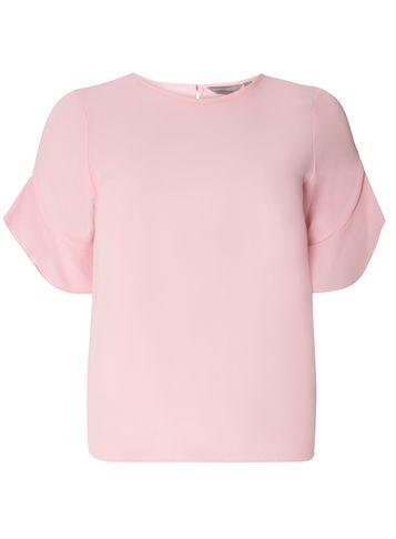 Dorothy Perkins Petite Pink Ruffle Sleeve Top