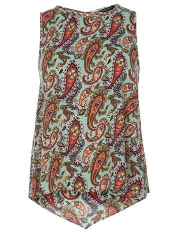 Dorothy Perkins Mint Paisley Dip Back Top