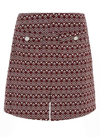 Dorothy Perkins Wine Diamond Textured A Line Mini Skirt
