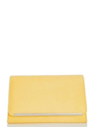 *quiz Yellow Faux Suede Clutch Bag