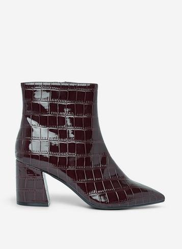 Dorothy Perkins Plum Anica Crocodile Design Boots