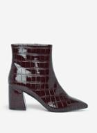 Dorothy Perkins Plum Anica Crocodile Design Boots