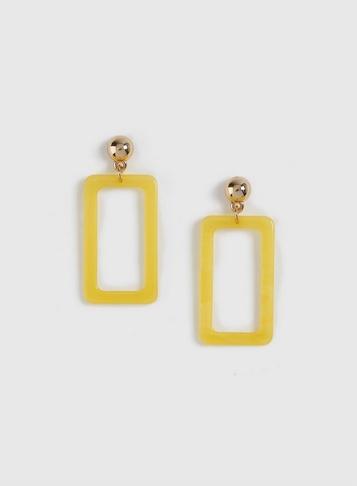 Dorothy Perkins Yellow Square Resin Earrings