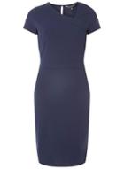 Dorothy Perkins Navy Asymmetric Fold Neck Pencil Dress