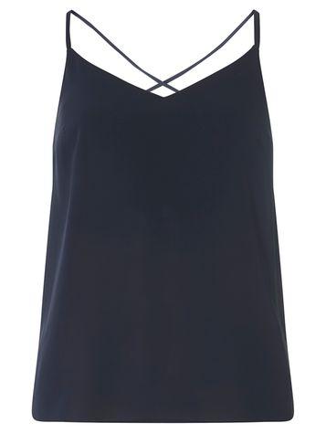 Dorothy Perkins Petite Navy Cross Back Camisole Top